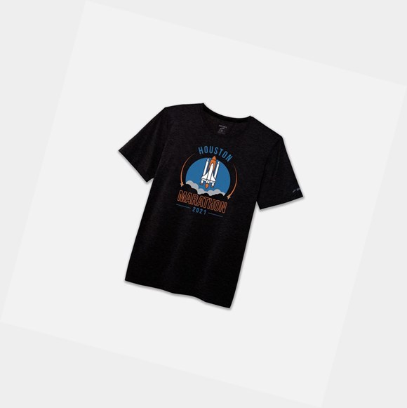 Men's Brooks Distance Graphic Sleeve Tops Black / Space 26.2 | 1075CVAIW
