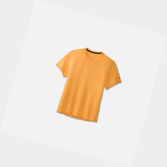 Men's Brooks Distance Sleeve Tops Fluoro Orange | 7453YQJTC