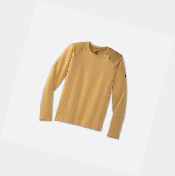 Men's Brooks Notch Thermal Long Sleeve Tops Heather Desert / Desert | 4931CPWRT