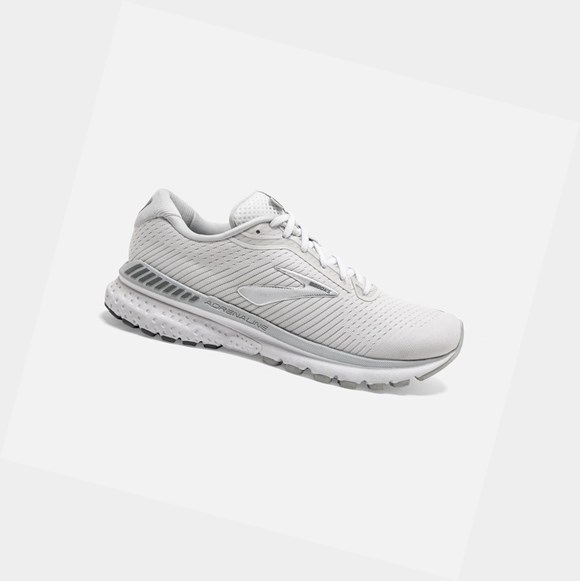 Women's Brooks Adrenaline GTS 20 Walking Shoes White / Grey / Silver | 9685XWTHU