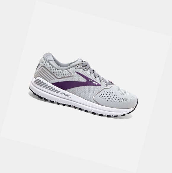 Women's Brooks Ariel '20 Walking Shoes Oyster / Alloy / Grape | 5798WFJCT