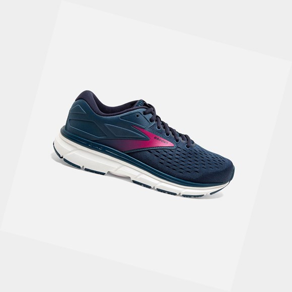 Women's Brooks Dyad 11 Road Running Shoes Blue / Navy / Beetroot | 7938TMUPY