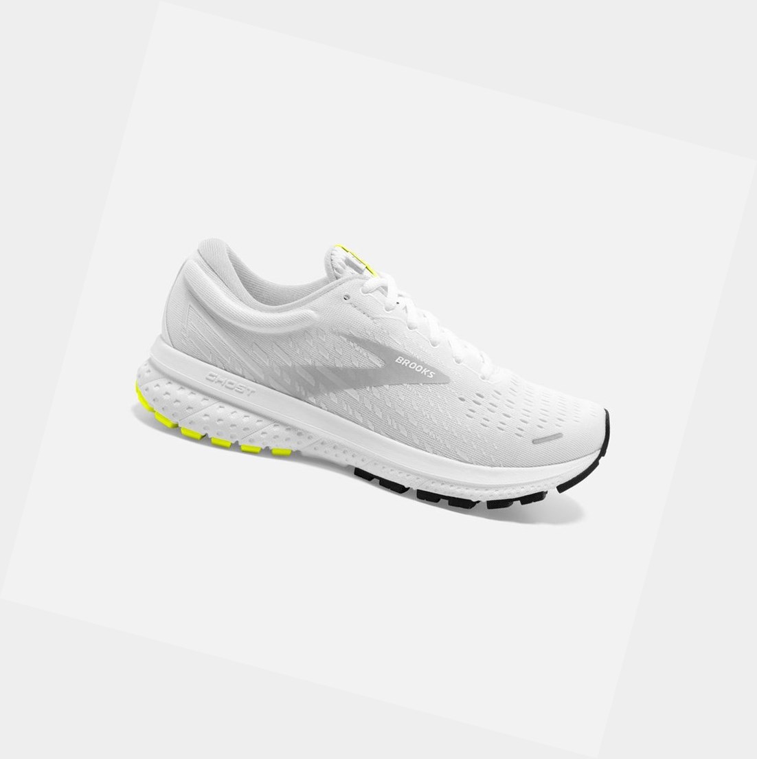 Men\'s Brooks Ghost 13 Road Running Shoes White / Nightlife | 5469MBODL