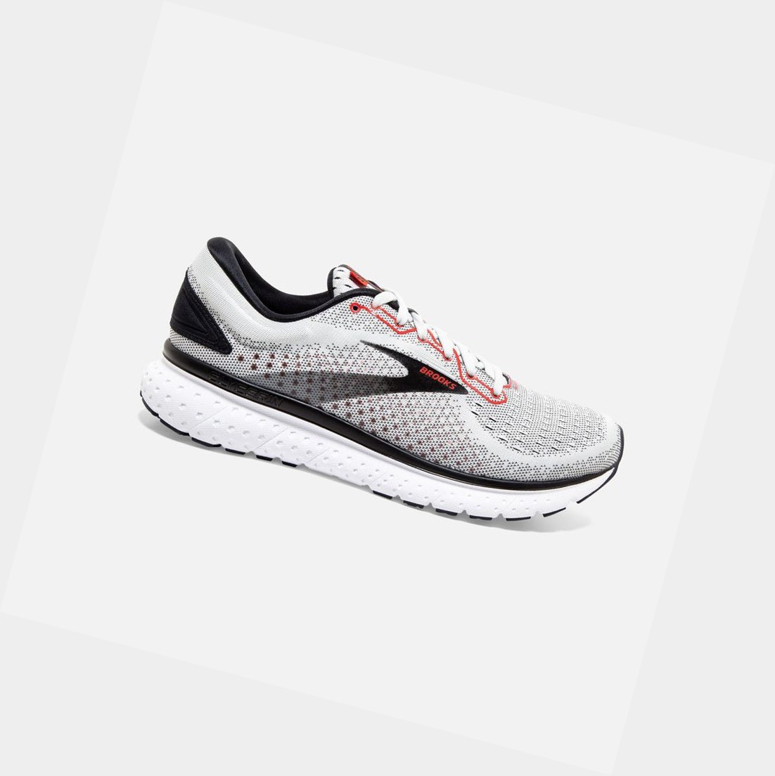Men\'s Brooks Glycerin 18 Road Running Shoes Grey / Black / Red | 1370TLPJD
