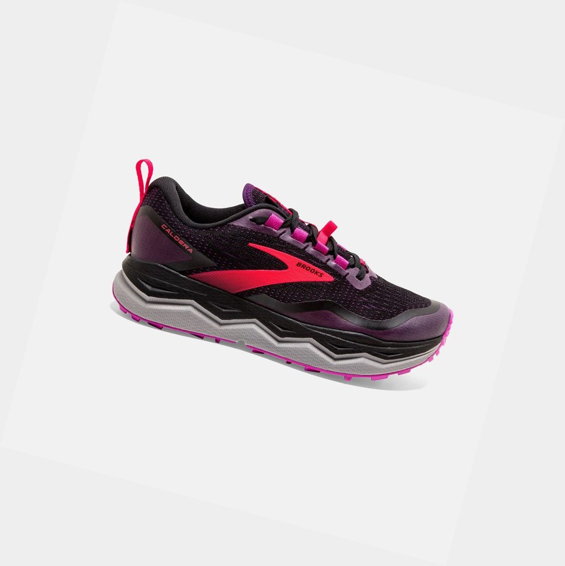 Women\'s Brooks Caldera 5 Trail Shoes Black / Fuschia / Purple | 6325IVCOP