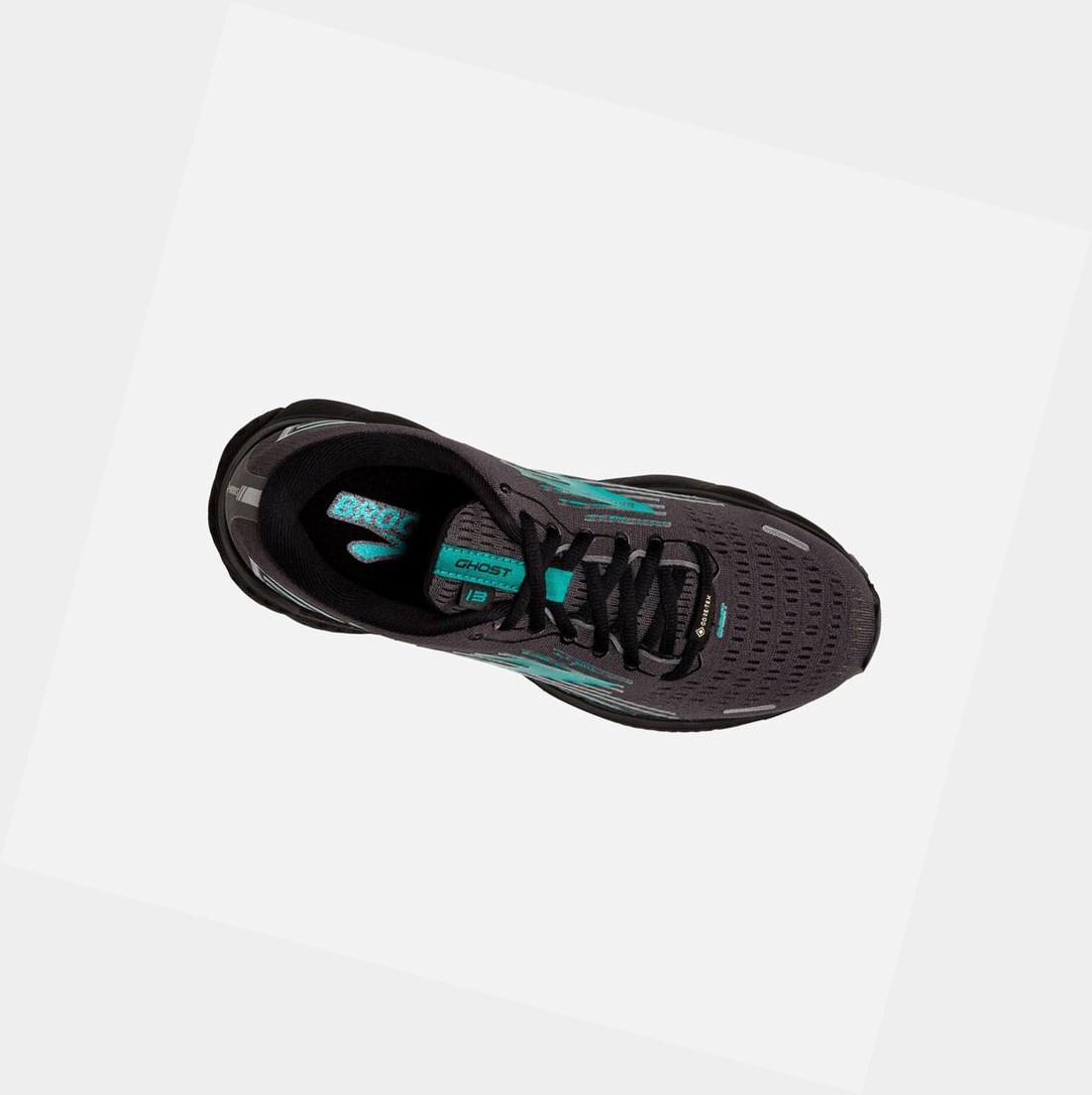 Women's Brooks Ghost 13 GTX Road Running Shoes Black / Black / Peacock | 7259MCARI