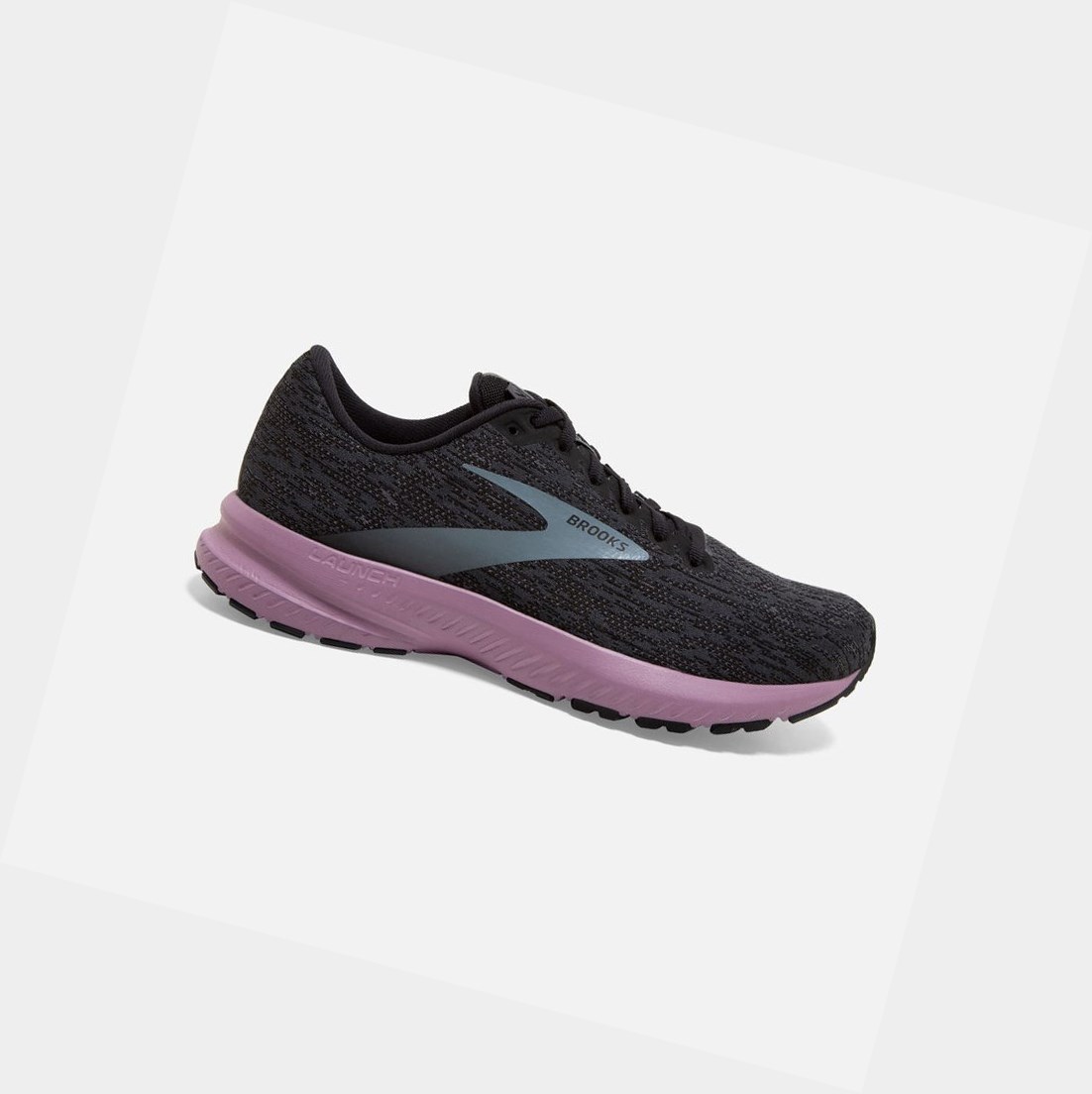 Women\'s Brooks Launch 7 Road Running Shoes Black / Ebony / Valerian | 3027OPYFZ