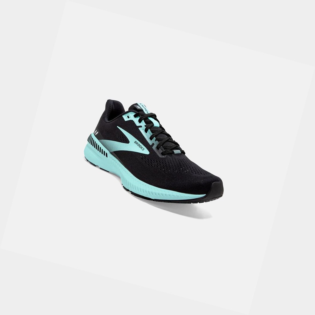 Women's Brooks Launch GTS 8 Road Running Shoes Black / Ebony / Blue Tint | 6085BJEWG
